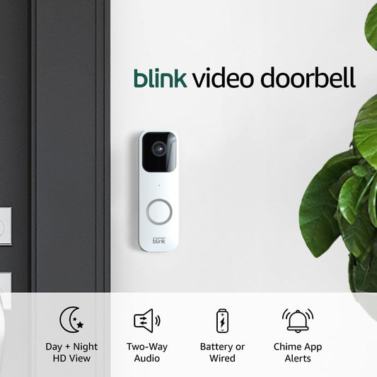 Blink Video Doorbell: HD Video, 2-Way Audio, Alexa, Motion Alerts (White)