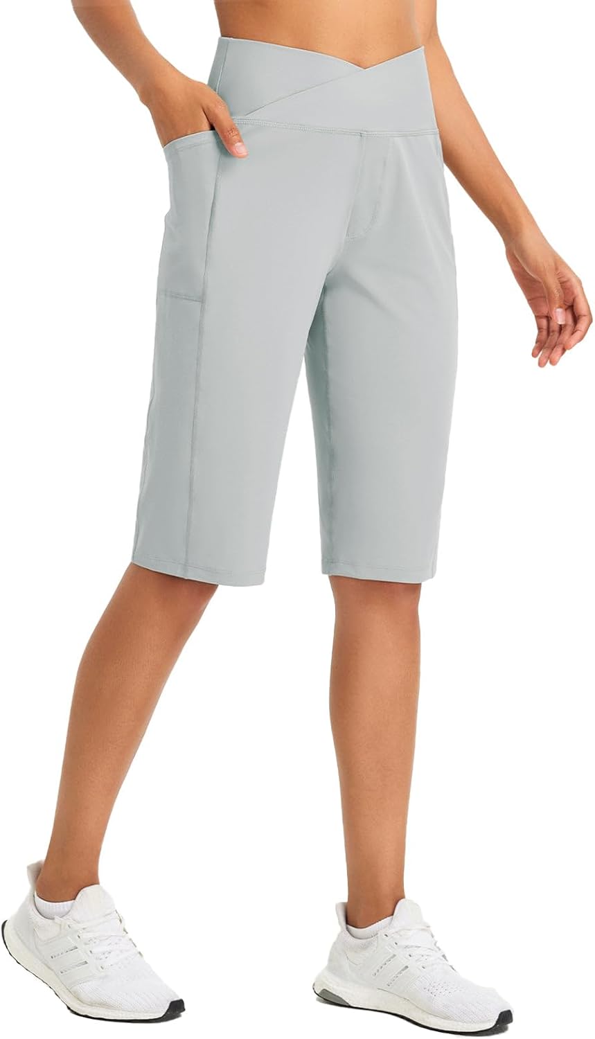 Baleaf Womens Bermuda Long Shorts for Summer Activities