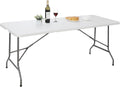 Folding Event Table 6FT Portable Picnic Table - Heavy Duty, Easy Carry