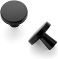 Matte Black Kitchen Cabinet Knobs 30 Pack - Solid Round Drawer Pulls