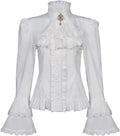 Mingyuezai Victorian Blouse Womens Gothic Pirate Shirt - Vintage Lotus