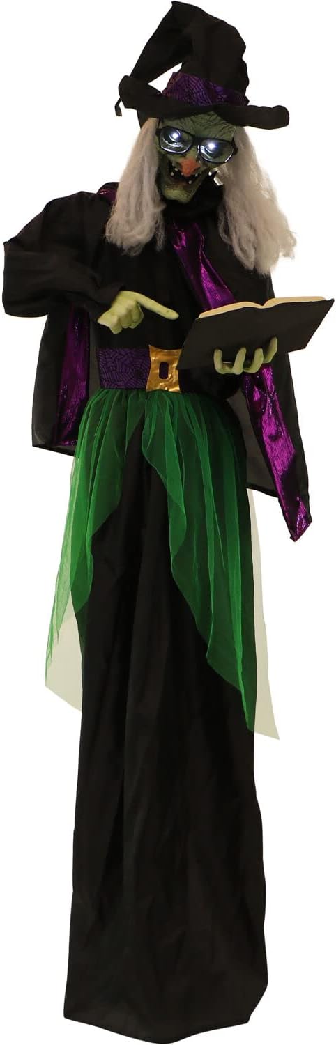 Haunted Hill Farm Life-Size Scary Talking Witch for Halloween