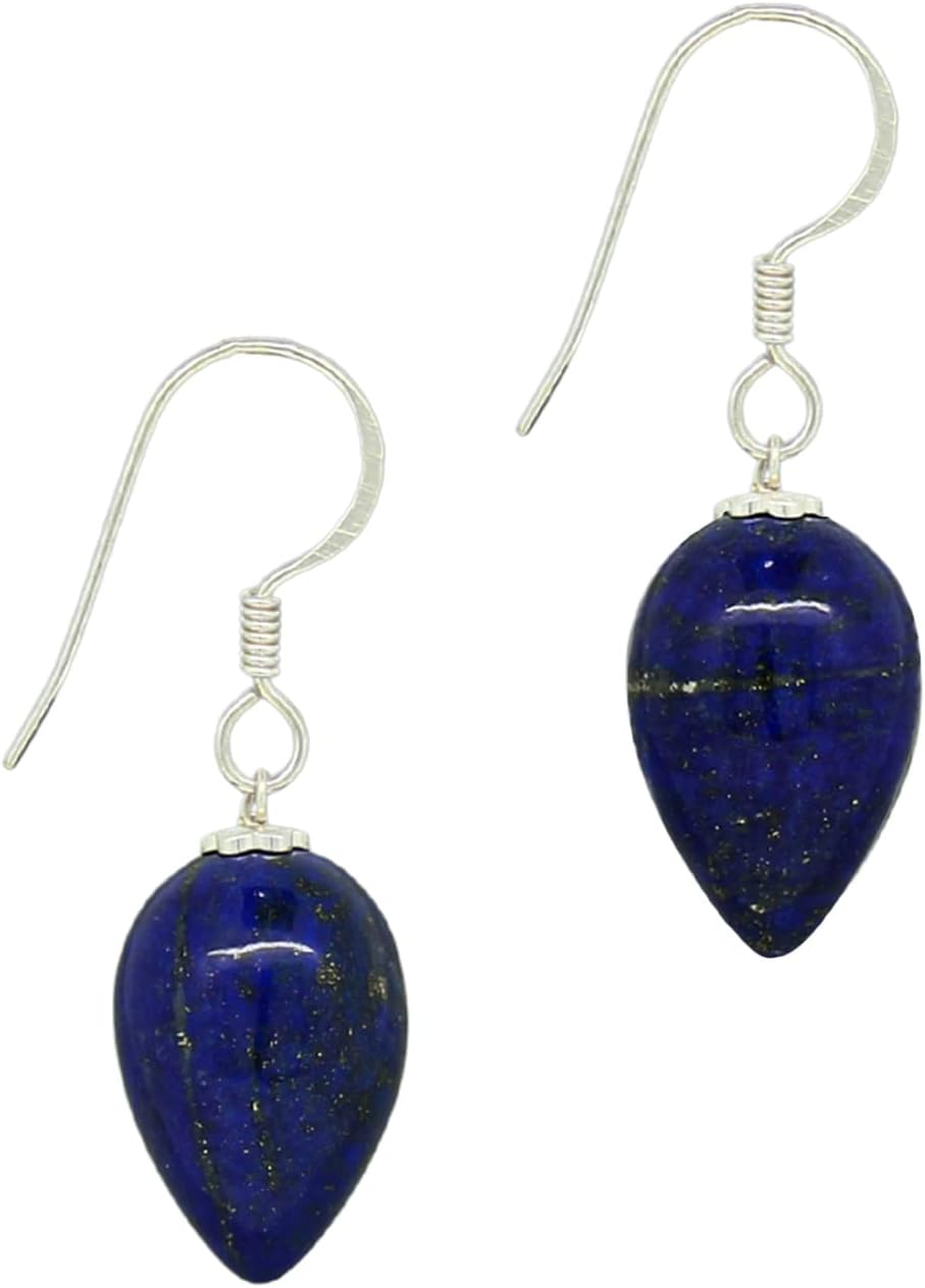 Dangle Drop Earrings for Women with Lapis Lazuli Gemstone