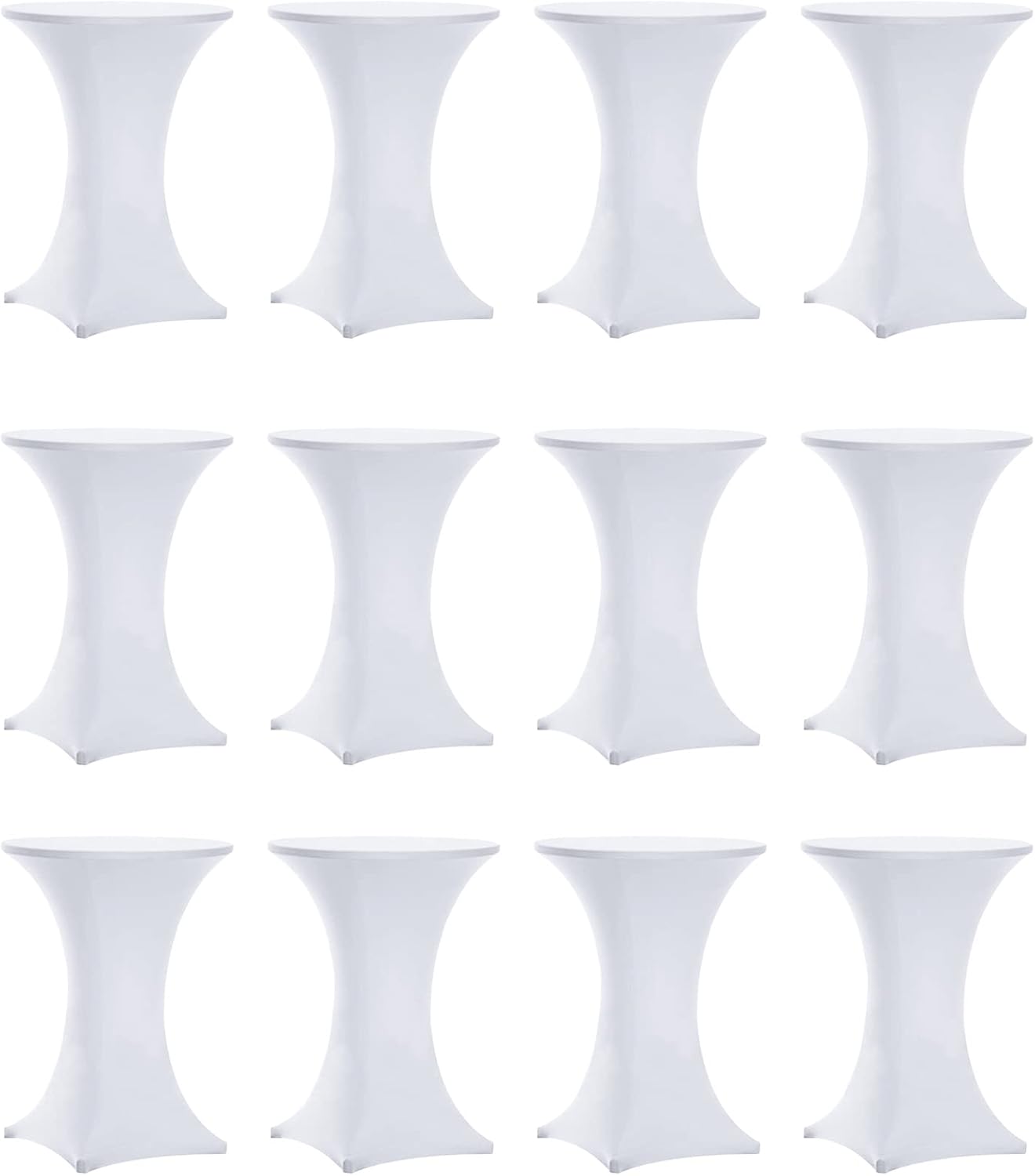 Highboy Spandex Cocktail Table Cover 32x43 Inch White - 12 Pack