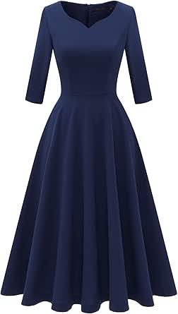 Elegant V-Neck Double Bell Sleeve Cocktail Dress for Women