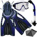 Snorkeling Fins Side-Viewed Purge Mask Dry Snorkel Gear Set