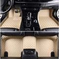 Custom Leather Waterproof Car Floor Mats for Sedan SUV - Beige
