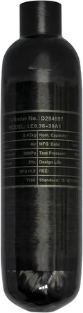 TUXING Carbon Fiber HPA Paintball Tank 0.36L 4500psi - Lightweight
