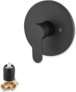Single-Function Black Shower Handle Valve Trim Kit for Bathrooms