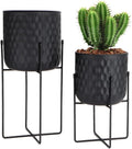 Modern Metal Planters Set of 2 with Stands for Home Decor