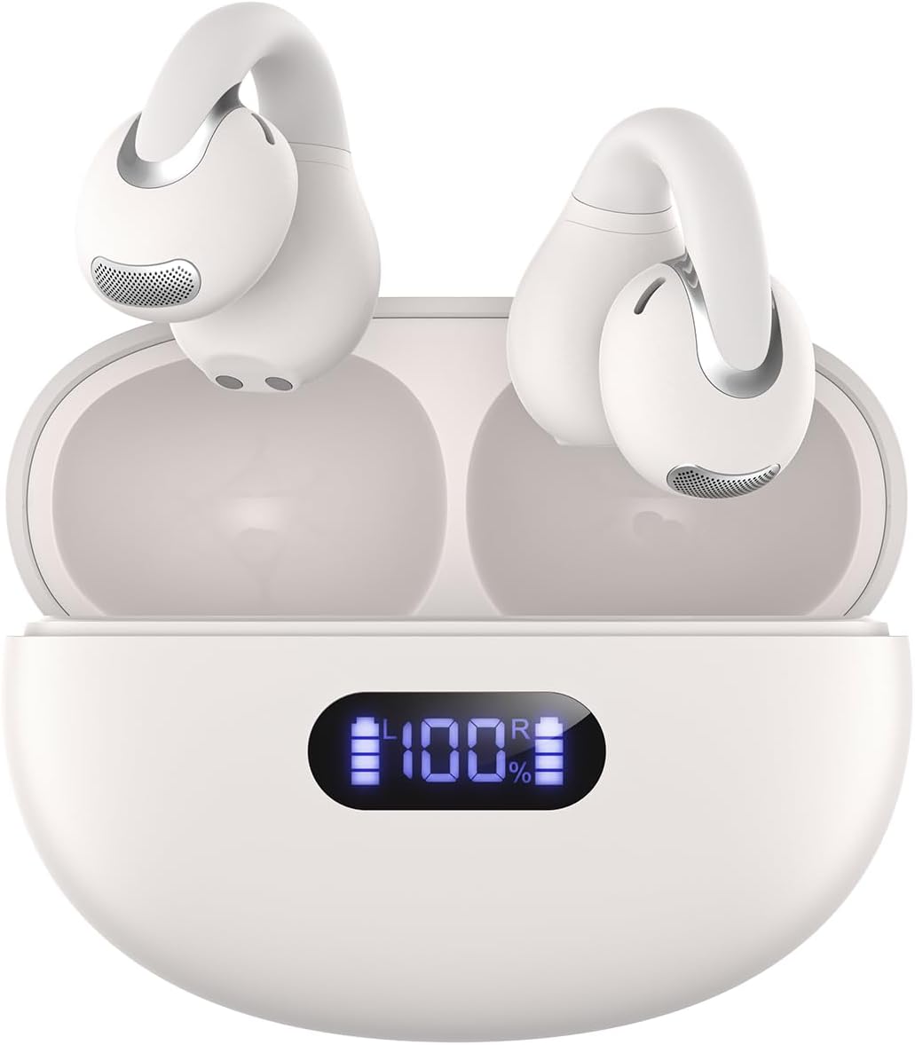 Open Ear Clip Wireless Earbuds for Sports with Bone Conduction