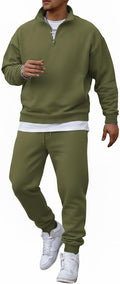 Men 2 Piece Track Suit 1/4 Zip Pullover and Joggers - Comfortable Fit