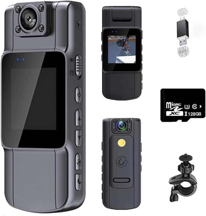 HD 4K Body Camera with Night Vision for Action and Travel