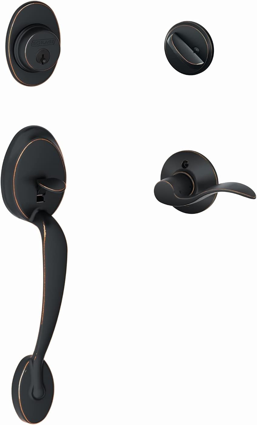 Plymouth Trim Front Entry Handleset with Accent Lever Security