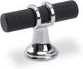 Cabinet Knurled Knobs 20 Pack Matte Black Polished Chrome - Durable