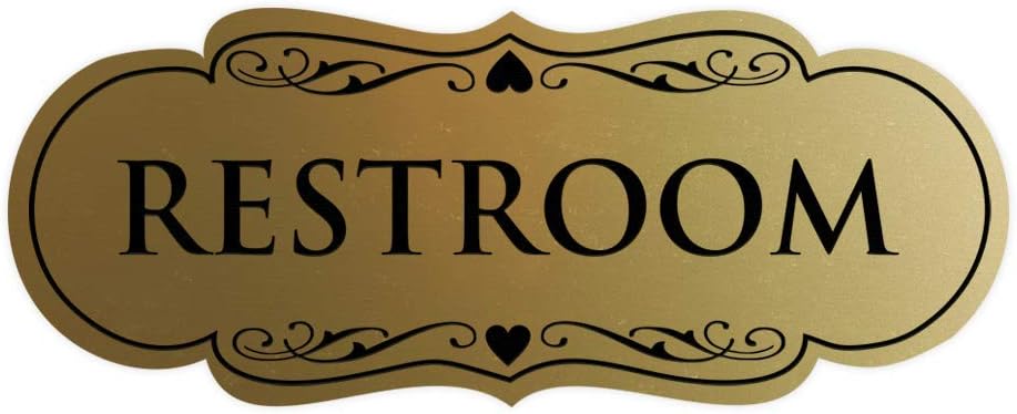 All Quality Designer Restroom Wall Sign - Durable Bathroom Signage