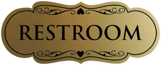 All Quality Designer Restroom Wall Sign - Durable Bathroom Signage