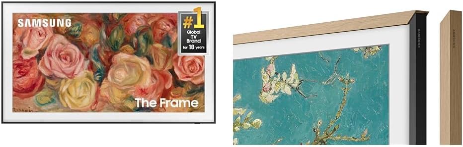 Samsung 4K The Frame 55ft TV with Teak Bezel for Art Lovers