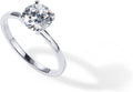 PAVOI 18K Sterling Silver Gold Round Cut Solitaire 1.5 CT Moissanite