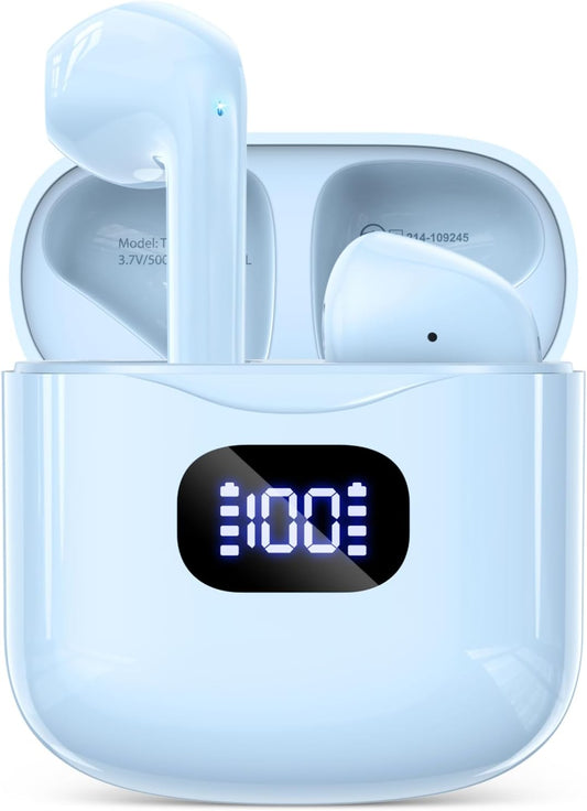 40Hrs Playback Wireless Earbuds, Waterproof & Stereo Sound!