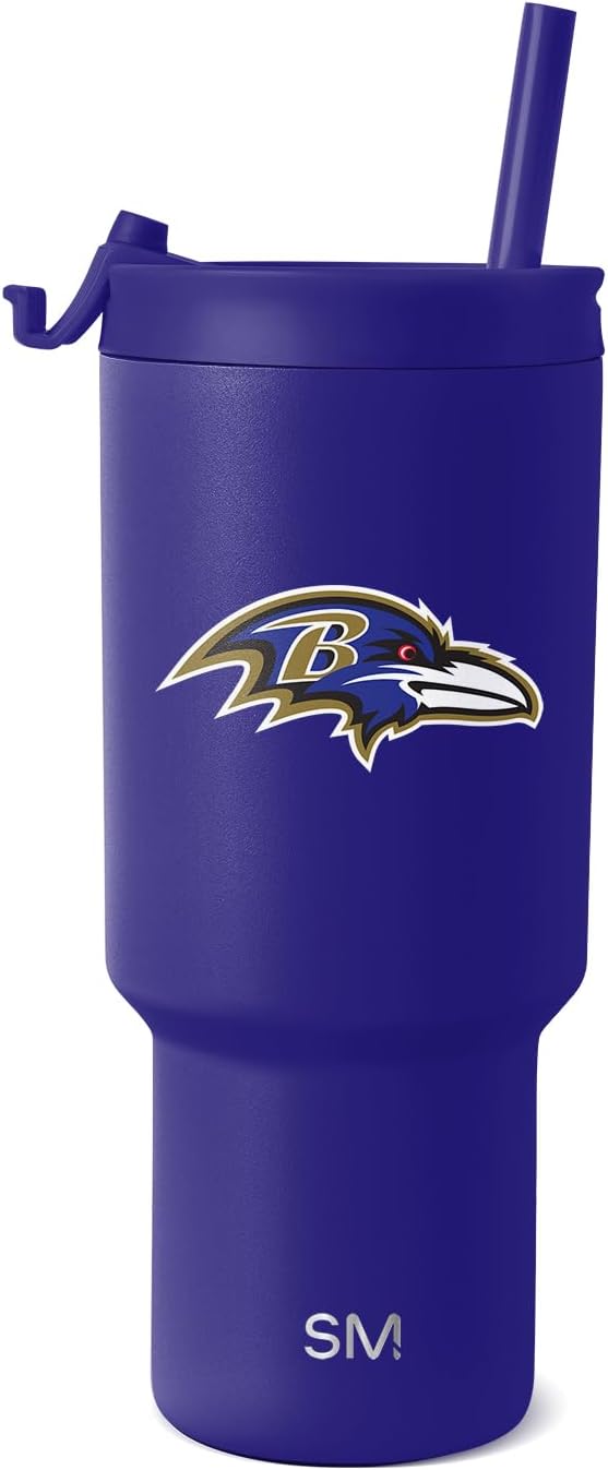 NFL Baltimore Ravens 30 oz Tumbler with Flip Lid and Straws