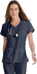 Cora Scrub Top for Women - Fitted Crossover V-Neck