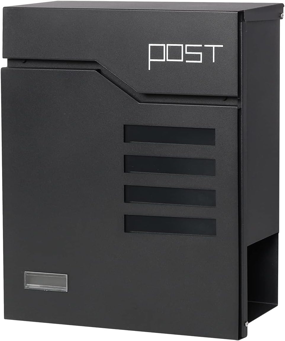 Metal Mailbox Wall Mount with Key Lock for Secure Mail Storage