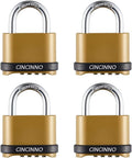 Heavy Duty Weatherproof Combination Lock 4-Pack - Outdoor Security