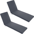 Chaise Lounge Cushions Outdoor Set of 2 - Waterproof and Durable