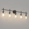 Vintage Black Bathroom Vanity Light 5-Lights - Industrial Matte Black
