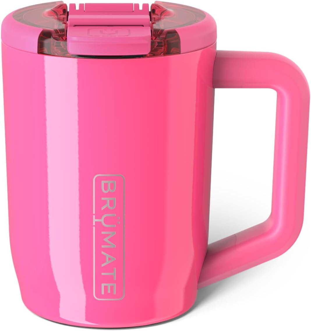 BruMate Muv 15oz Leak Proof Insulated Coffee Mug - Neon Pink