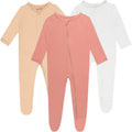 Baby Boy Footed Pajamas with Mittens - Breathable Bamboo Rayon Boys