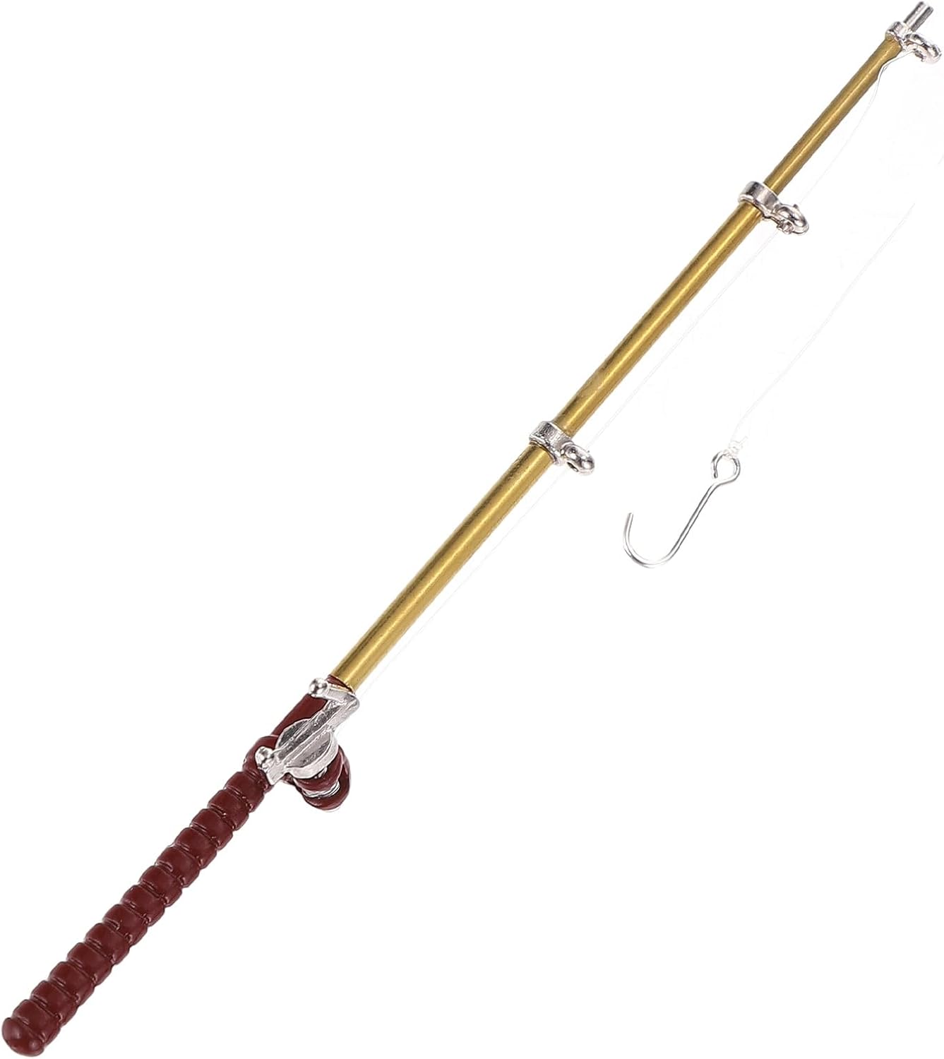 Miniature Gold Fishing Pole for Dollhouses