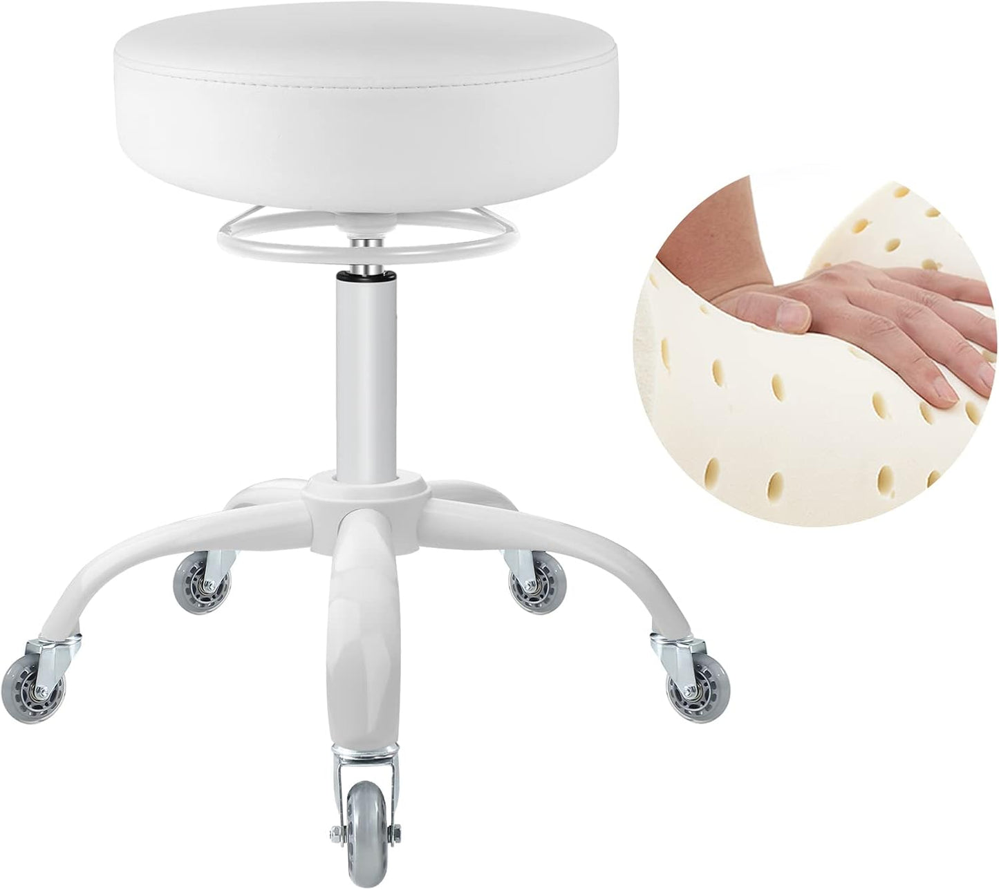 Rolling Stool with Wheels for Tattoo Lab and Salon Use