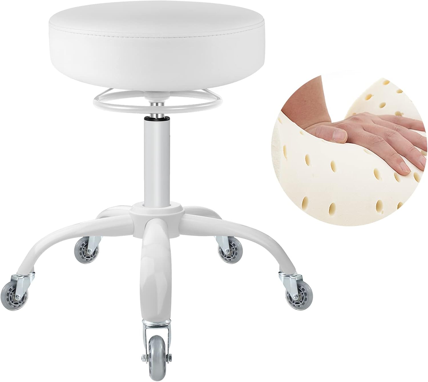 Rolling Stool with Wheels for Tattoo Lab and Salon Use
