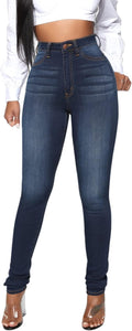 Womens Classic High Waisted Skinny Stretch Jeans - Butt Lifting Fit