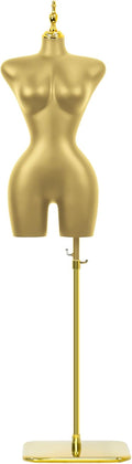 Gold Female Mannequin Torso Small with Adjustable Height Stand