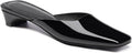 Coutgo Women's Satin Mules Low Kitten Heel - Backless Slip On
