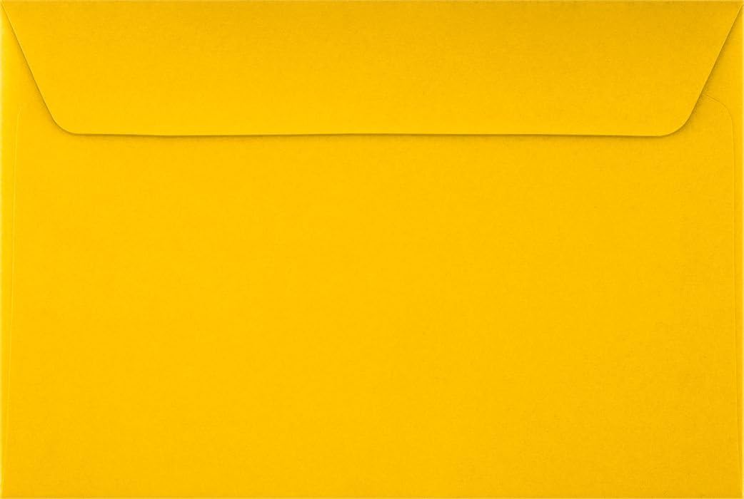 LUXPaper 6 x 9 Booklet Envelopes in Sunflower Yellow - 250 Qty
