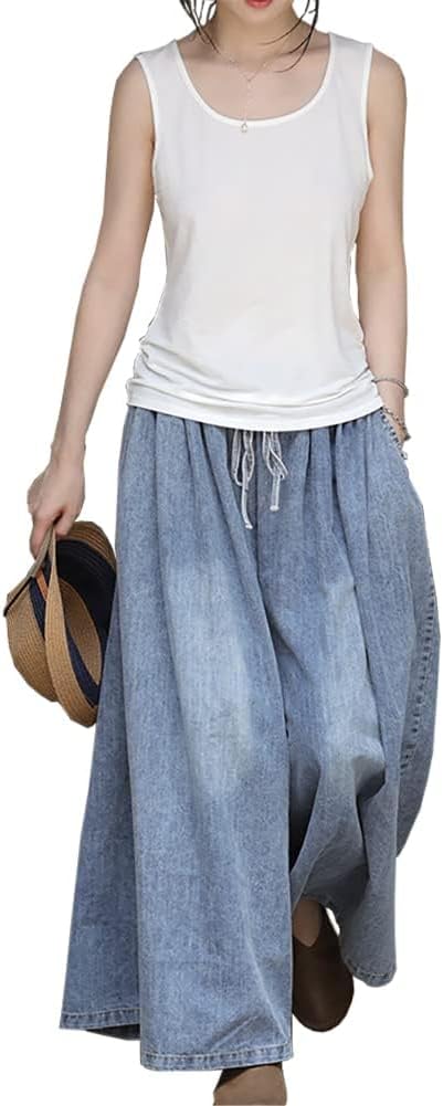 Extra Wide Leg Denim Pants by EXPOING for Women 1ft