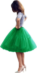 Tutu Skirt Knee Tulle Petticoat - Fluffy 6-Layer Knee-Length