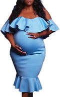 Off The Shoulder Maternity Dress for Elegant Baby Showers