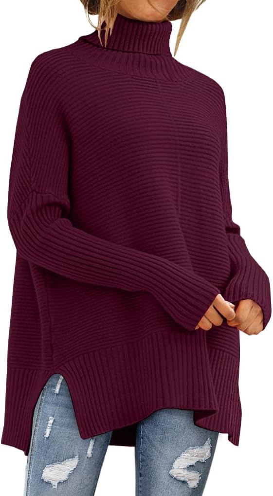 LILLUSORY Women's Oversized Turtleneck Sweater for Fall Style
