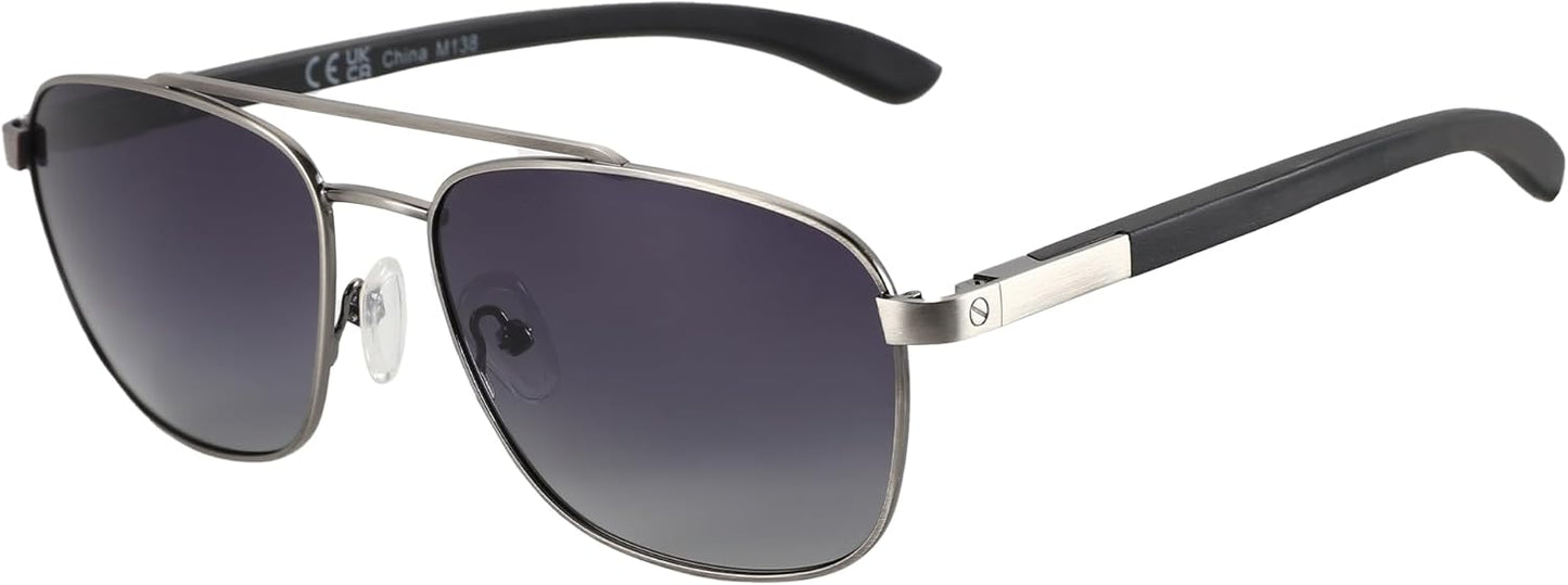 ZENOTTIC Aviator Wood Polarized Sunglasses for Men with UV400