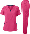 Dagacci Scrubs for Women Set 4-Way Stretch Top and Pants (Style 94NV)