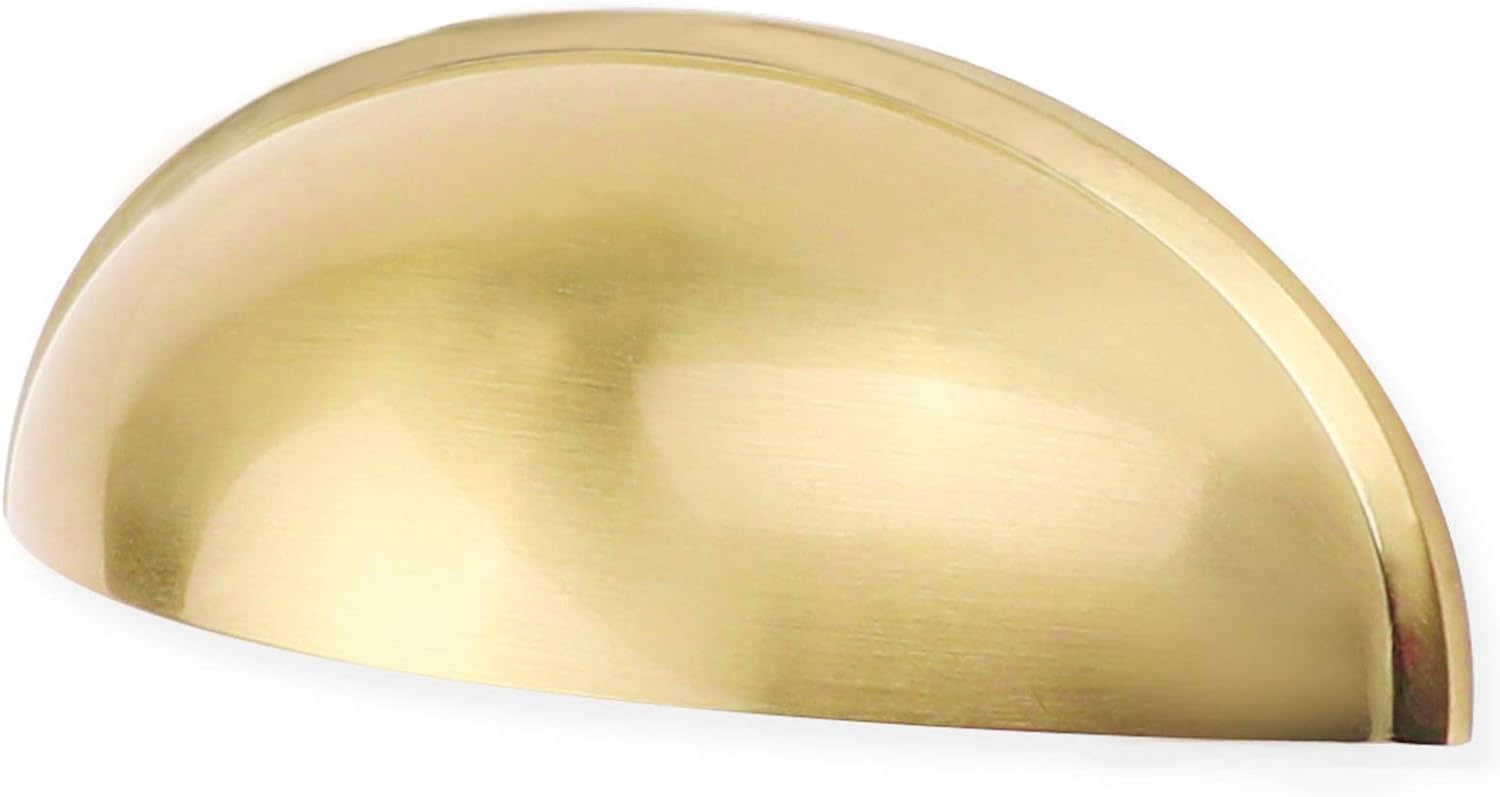 Elegant 3 in Light Brass Bin Cup Pulls for Stylish Cabinets