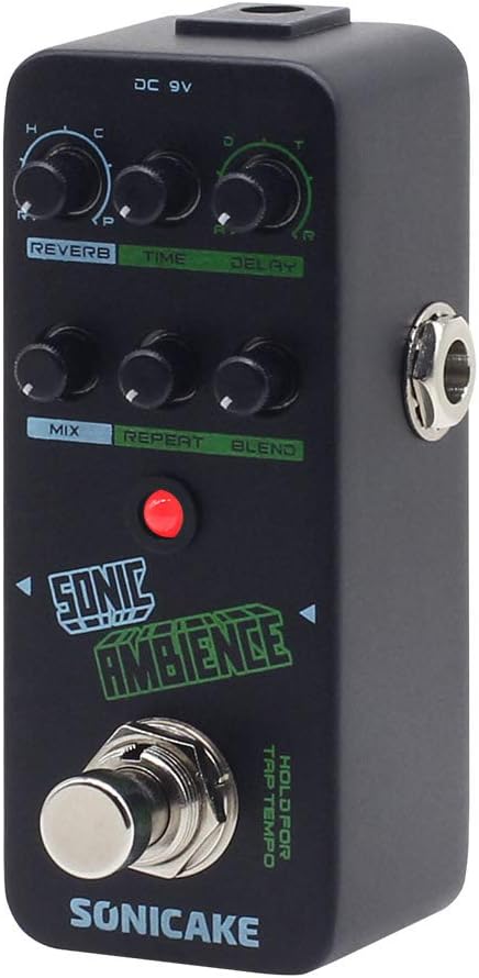 SONICAKE Delay Reverb Pedal for Guitar and Bass Effects