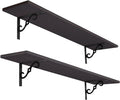 39.4 in Long Floating Wall Shelves Set of 2 - Espresso Wide Display