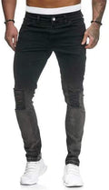 Hungson Mens Slim Fit Jeans Skinny Stretch Denim Pants - Ripped