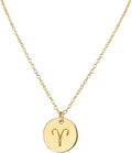 Handmade Zodiac Charm Necklace - Personalized Aries Disc
